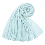 Soft Cotton Jersey Hijab Scarf Azureish White