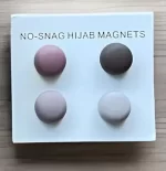 Twilight Haze 4‑piece matte round hijab magnet set – cool gray, Chinese violet, jet black, powder blue