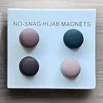 Rose Quartz Glow 4‑piece matte round hijab magnet set – soft pink shade